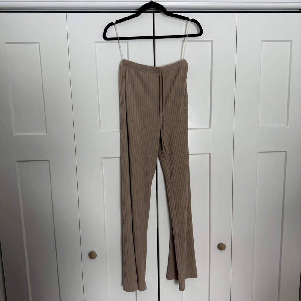 Beige Ribbed Shirt & Pant Set - Picture 7 of 7